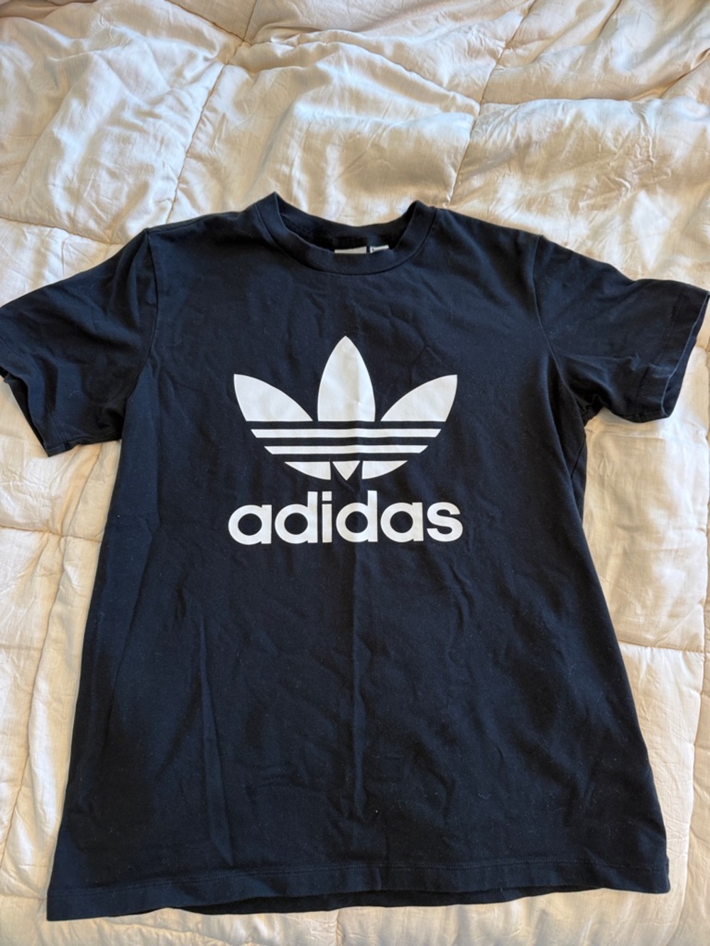 adidas Black Tee with White Trefoil Logo